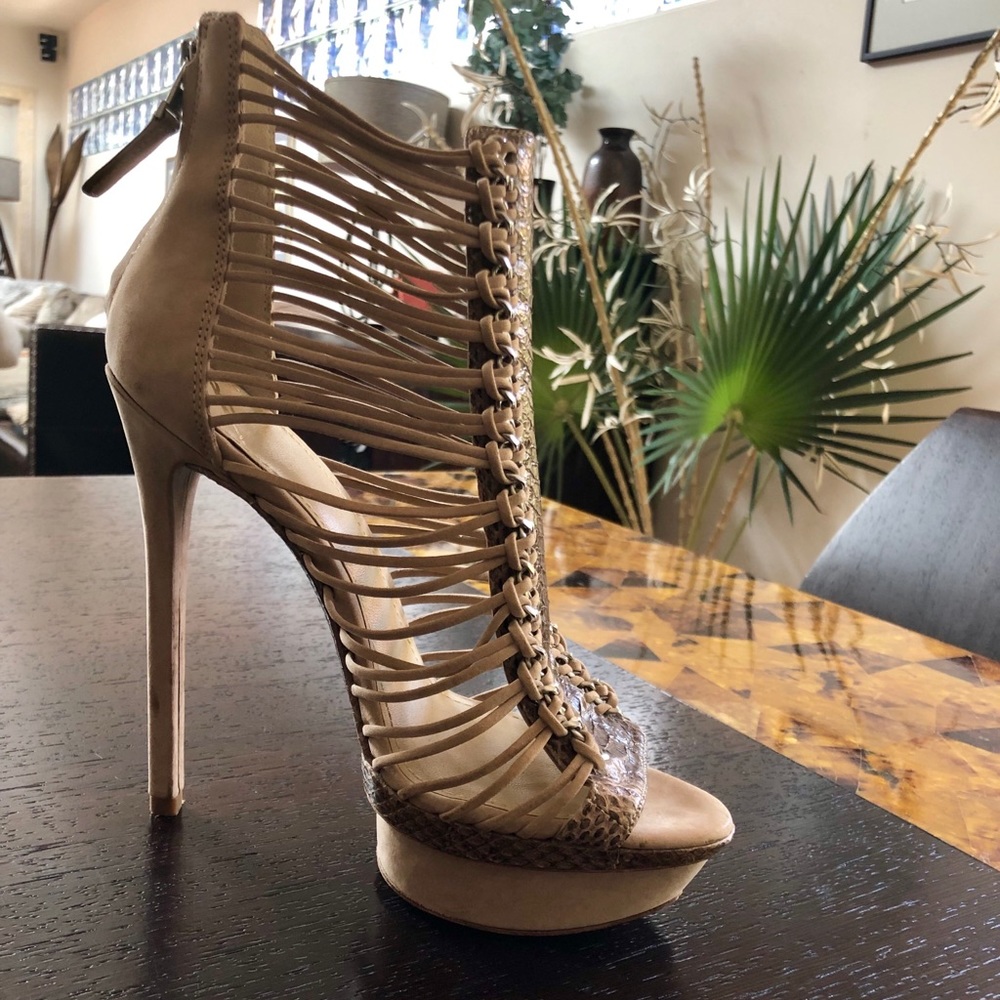 Brian Atwood Python Caged Platform Bootie - Picture 6 of 8